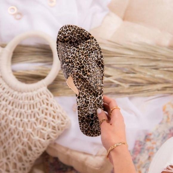 Criss Cross Leopard Jelly Sandals - Picture 6 of 7